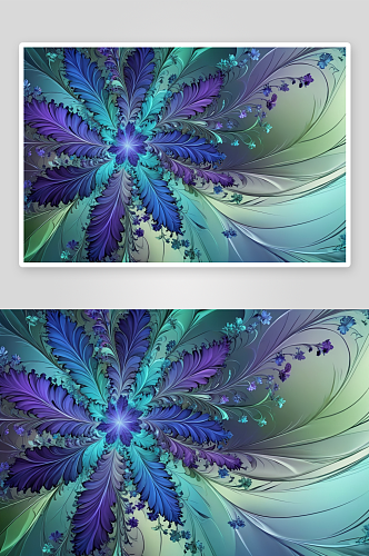 花背景蓝色紫色绿色调色板分形设计图片