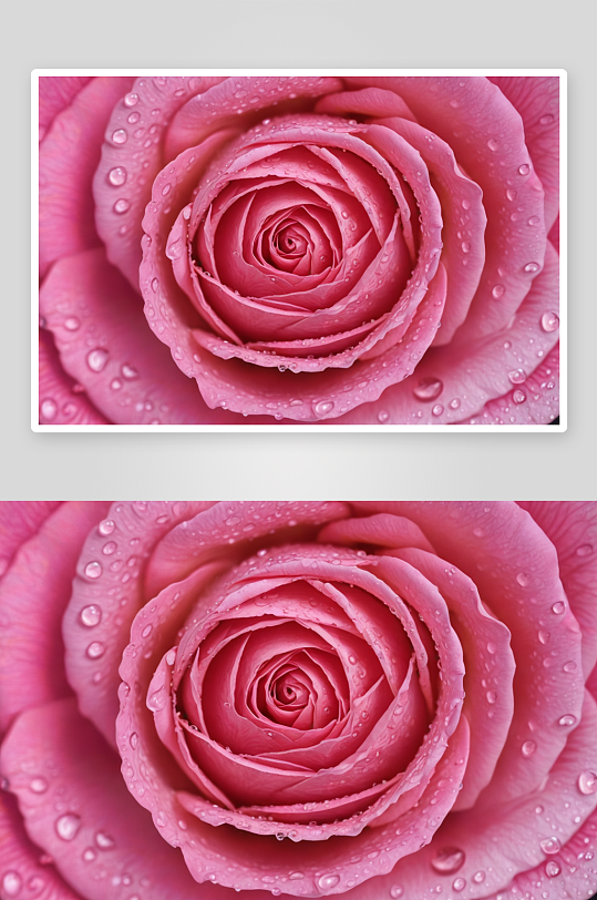 粉红玫瑰花瓣水滴特写填充框图片