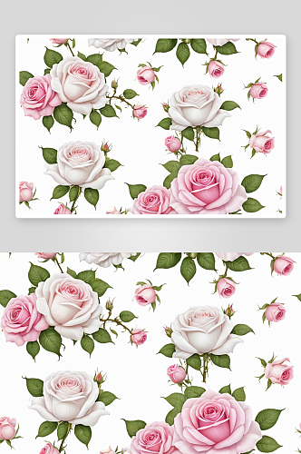 背景粉色玫瑰白色插图图片