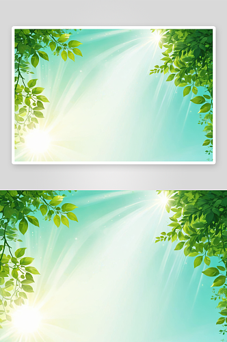 背景插图清新绿色温柔阳光图片