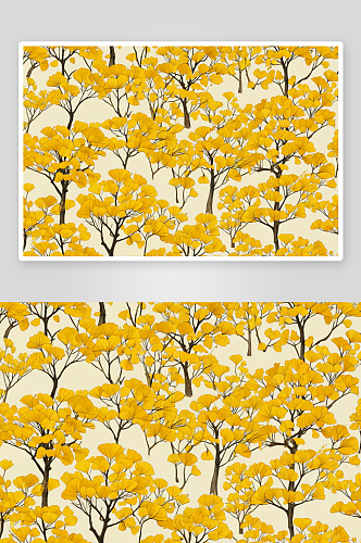 背景插图充满了银杏树落叶图片