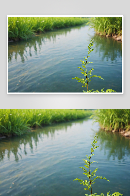 河散焦背景植物元素图片