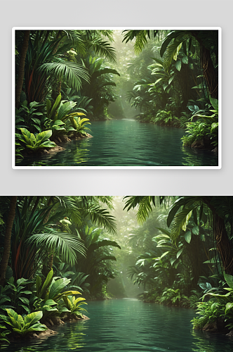 丛林树叶水热带设计创意夏日概念图片