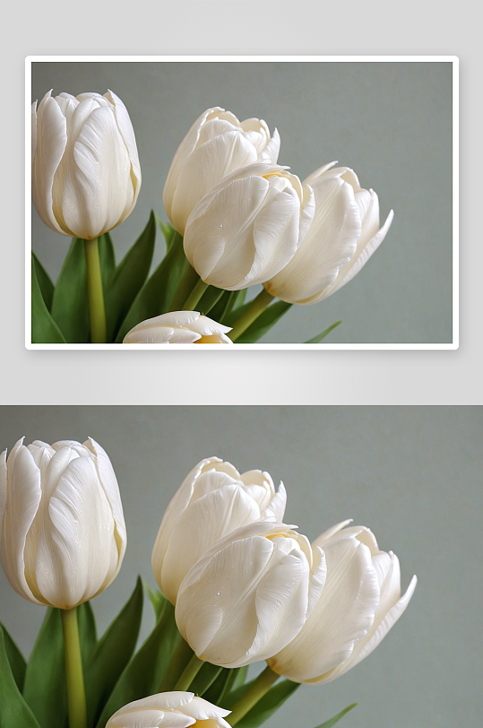 春天清新郁金香毛束白色美丽颜色图片