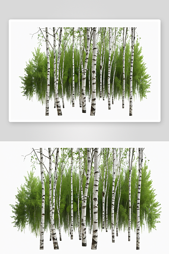 垂着桦树镂刻出纹理构成平面设计元素图片