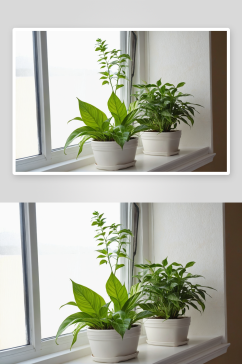 窗台盆栽室内植物图片