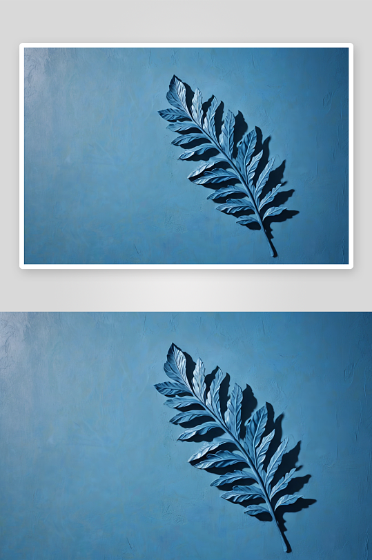 抽象背景蓝色石膏墙叶影图片