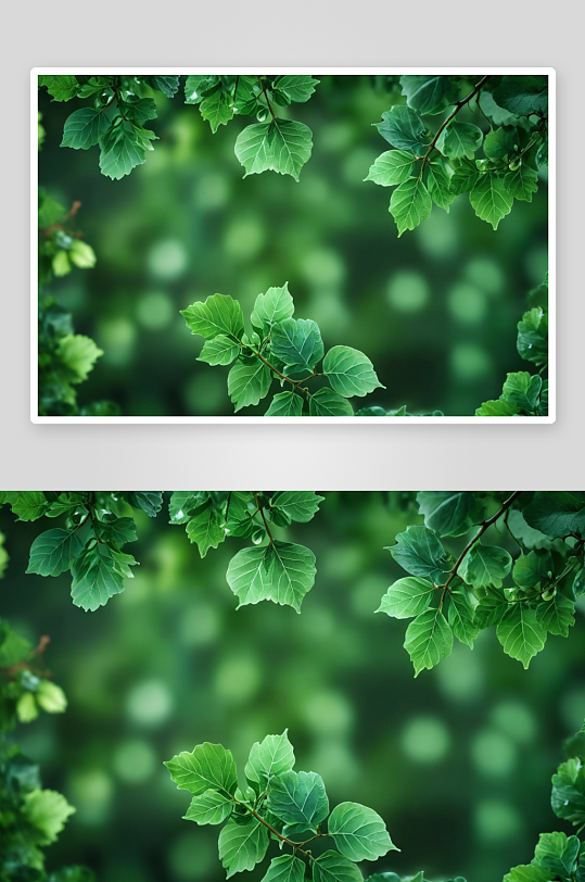 绿叶图案背景明星醋栗叶自然树叶模糊背景壁
