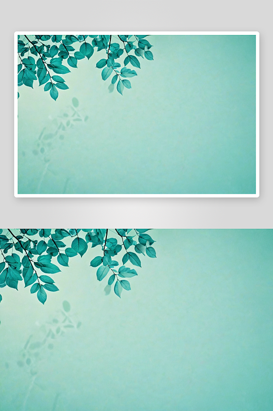 蓝绿色树叶自然背景风格化照片图片