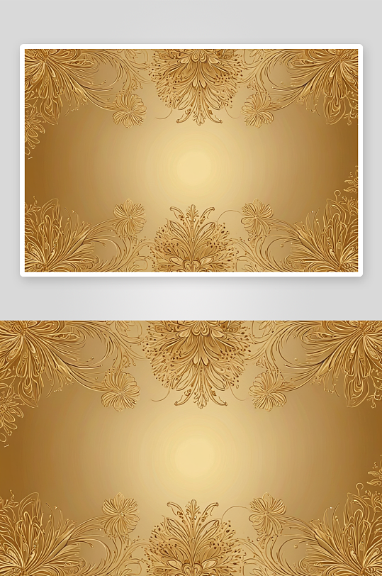 金色花卉抽象图案奢华金色线性装饰高档设计