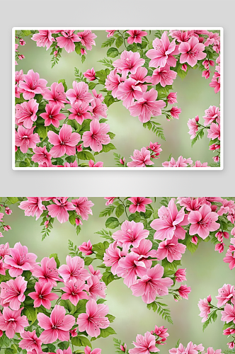 花植物明亮粉红色绿色柔颜色图片