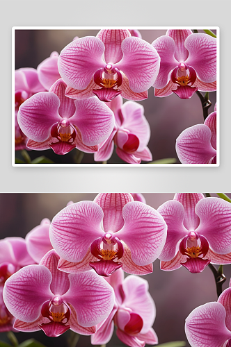 花园中新鲜粉红色兰花特写网页横幅设计背景