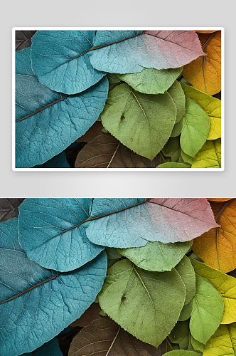 透明彩色天然树叶背景图片