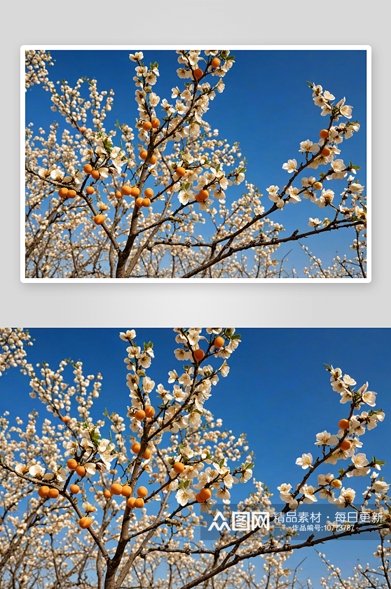 杏花植物元素图片素材