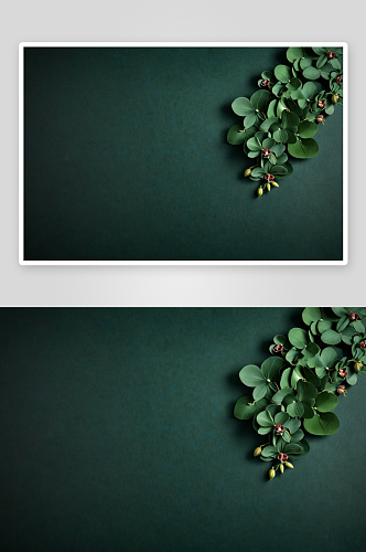 深绿色纸张背景兰花叶子图片