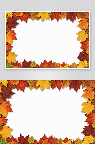 秋叶矩形框架图片