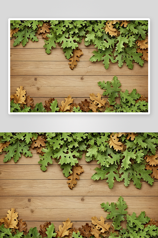 橡树叶背景植物元素图片