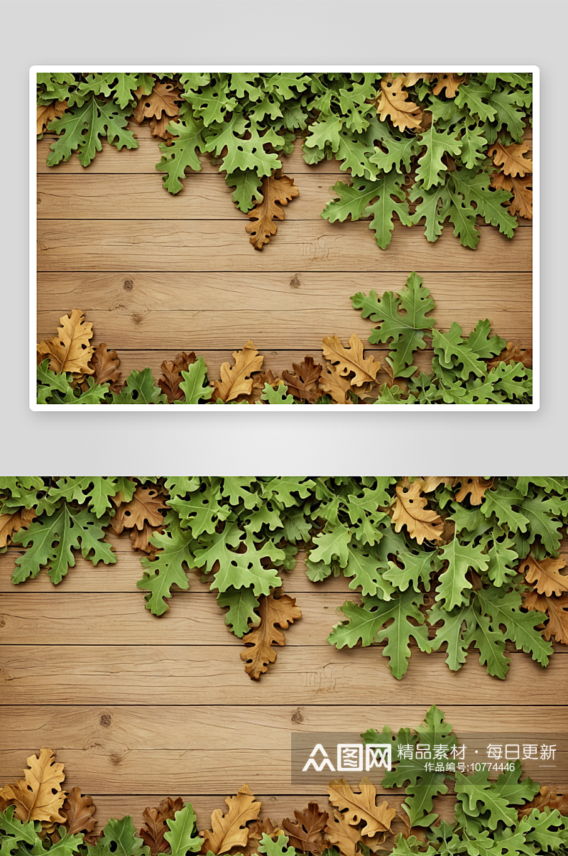 橡树叶背景植物元素图片素材