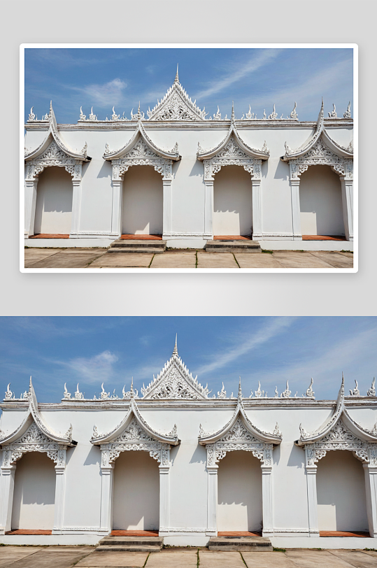 泰式古白墙建筑图片