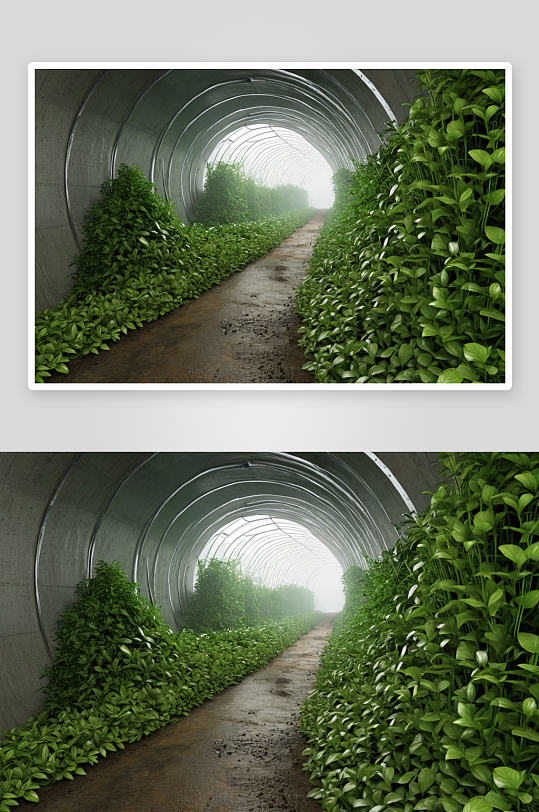 隧道植被植物元素图片