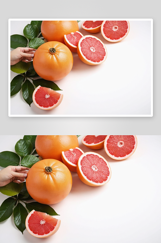 鲜柚子柚子葡萄柚柚子白背景中秋水果图片