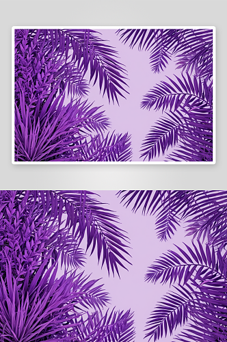 热带棕榈淡紫色叶子自然背景图片