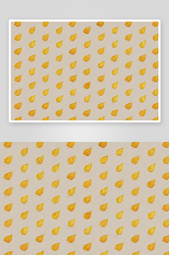 水彩图案黄桦树叶图片