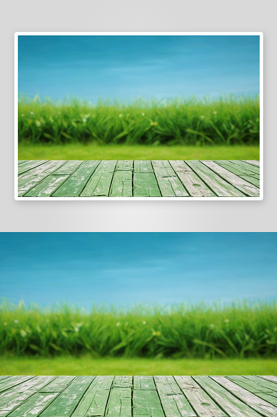 木板路春天绿地抽象背景图片