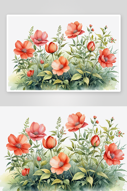 手绘水彩花植物花卉插画图片