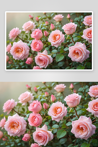 美丽柔软粉红色玫瑰花盛开背景图片