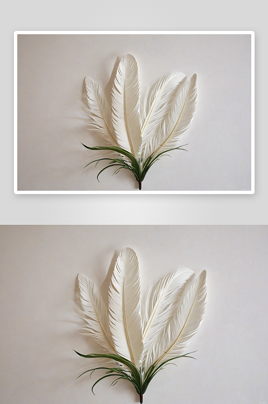 羽毛壁挂植物元素图片