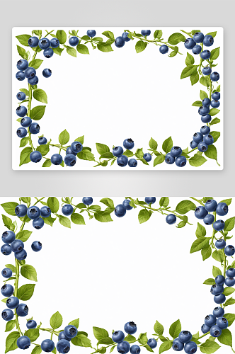 有蓝莓矩形框架图片
