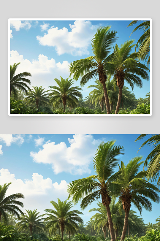 棕榈树丛林植物元素图片