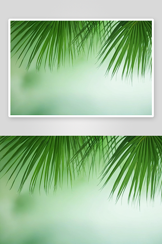 自然绿色背景棕榈叶模糊柔运动效果图片