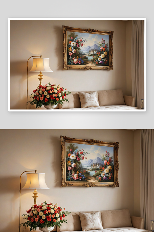用一束花装饰客厅传统花环图片