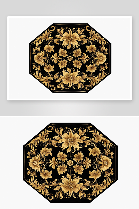 装饰设计金色黑色花卉设计元素图片