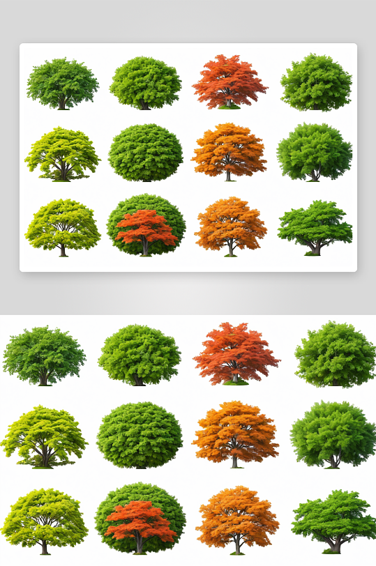 一组树梢符号用建筑景观设计图片