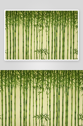 竹植物横向花纹边框图片