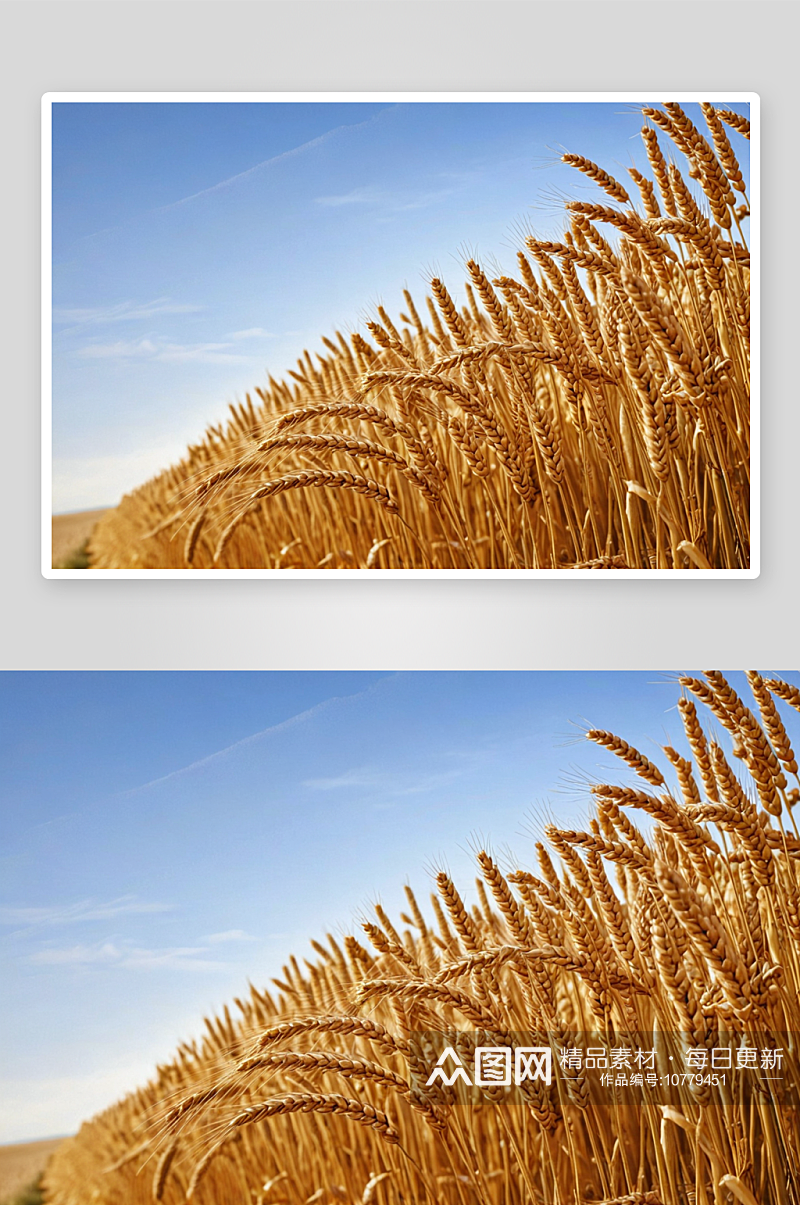 一排金色麦穗图片素材