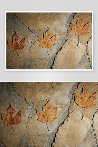 树叶岩石印记石头纹理背景图片