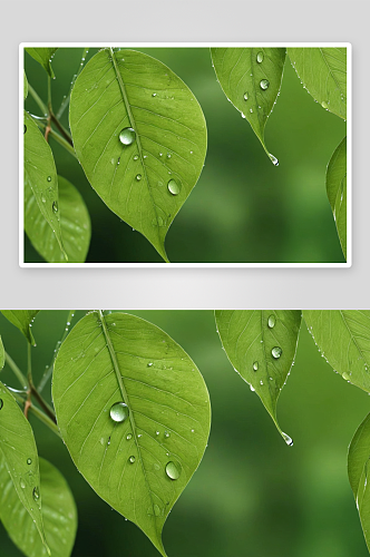 叶子水滴植物元素图片