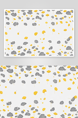 灰色黄莲叶图案背景图片