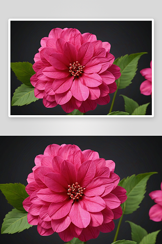 深粉色花植物元素图片