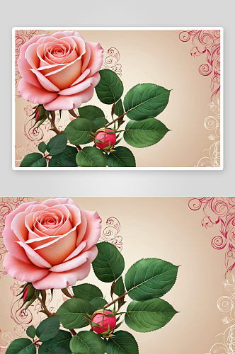 花背景园艺设计元素请柬玫瑰图片