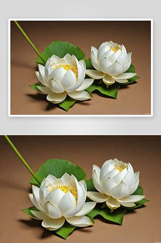 白色莲花植物元素图片