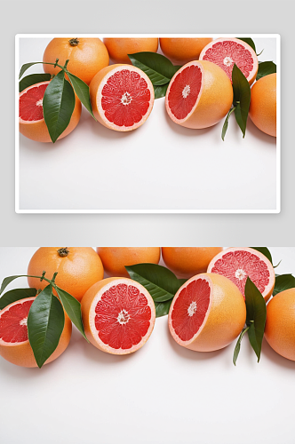 鲜柚子柚子葡萄柚柚子白背景中秋水果图片