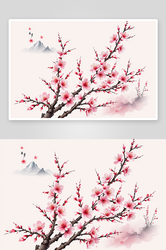 桃花樱花春天节日花朵插画图片