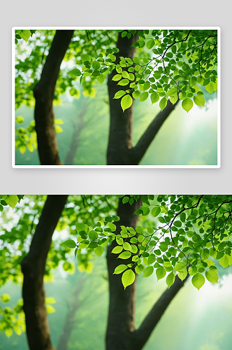 背景材料照片明亮颜色新鲜绿叶图片