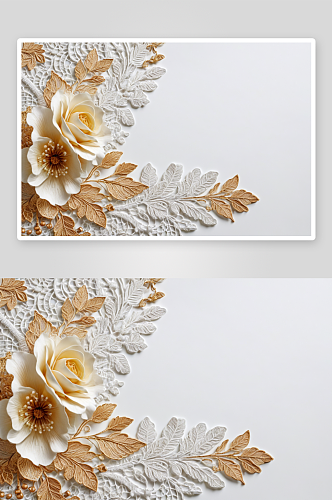 白色背景装饰性花边框图片