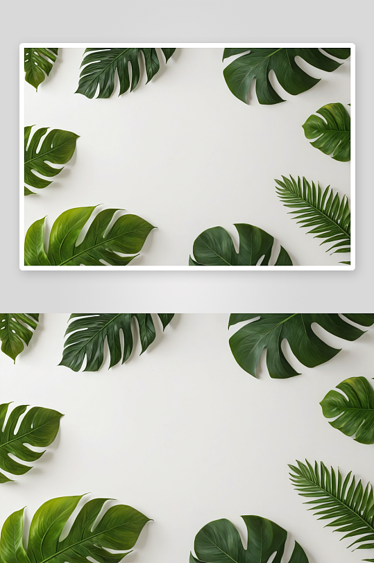 热带叶架植物元素图片